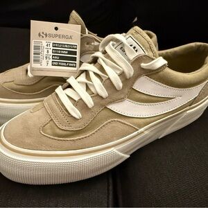 Superga Gray and White Casual Sneakers